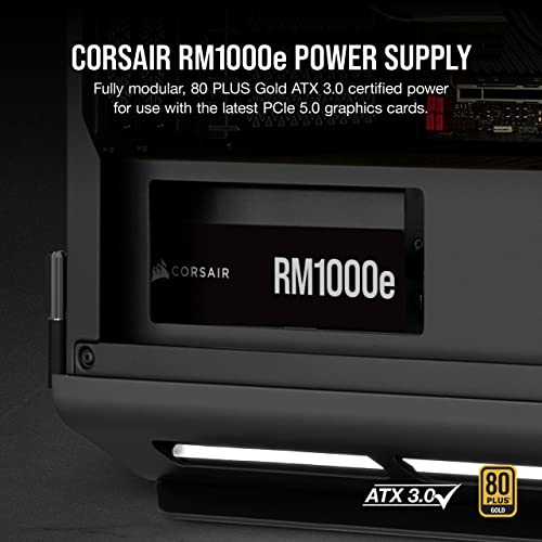 Corsair RM1000e (2023) Fully Modular Low-Noise Power Supply - ATX 3.0 & PCIe 5.0 Compliant - 105°C-Rated Capacitors - 80 Plus Gold Efficiency - Modern Standby Support - Black