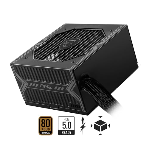 MSI MAG A650BN Gaming Power Supply - 80 Plus Bronze Certified 650W - Compact Size - ATX PSU