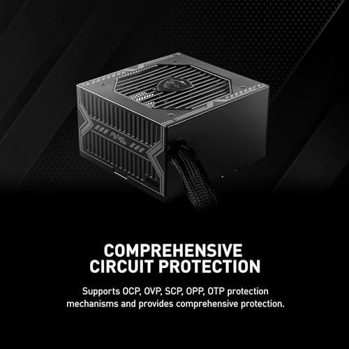 MSI MAG A650BN Gaming Power Supply - 80 Plus Bronze Certified 650W - Compact Size - ATX PSU