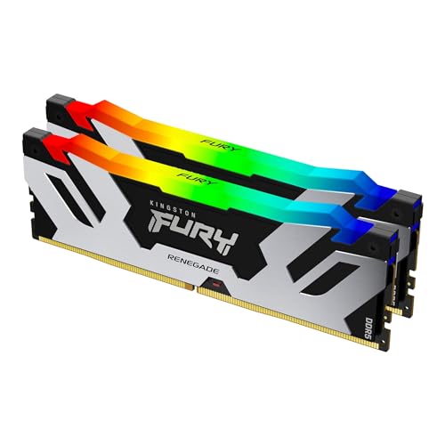 Kingston FURY Renegade RGB 32GB (2x16GB) 6800MT/s DDR5 CL36 DIMM Desktop Memory (Kit of 2) | Intel XMP 3.0 | Infrared Sync Technology | Overclocking Stability | KF568C36RSAK2-32