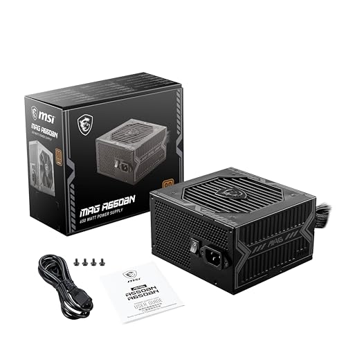 MSI MAG A650BN Gaming Power Supply - 80 Plus Bronze Certified 650W - Compact Size - ATX PSU