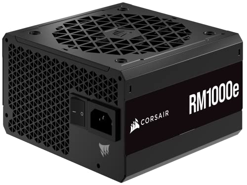 Corsair RM1000e (2023) Fully Modular Low-Noise Power Supply - ATX 3.0 & PCIe 5.0 Compliant - 105°C-Rated Capacitors - 80 Plus Gold Efficiency - Modern Standby Support - Black