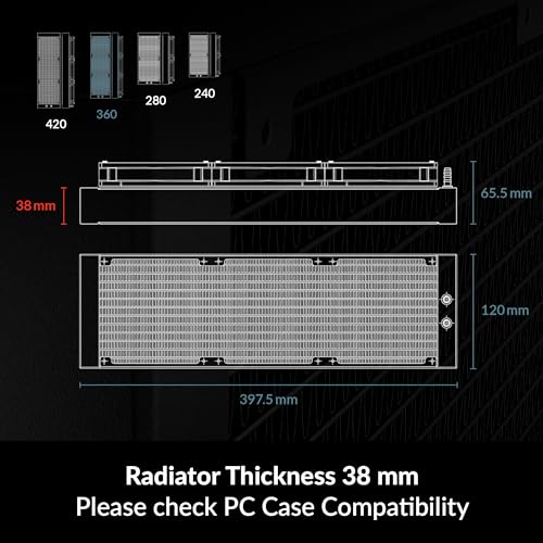 ARCTIC Liquid Freezer III 360 A-RGB - Water Cooling PC, CPU AIO Water Cooler, Intel & AMD Compatible, efficient PWM-Controlled Pump, Fan: 200-1800 RPM, LGA1851 and LGA1700 Contact Frame - Black