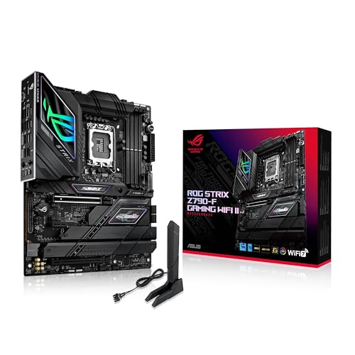 ASUS ROG Strix Z790-F Gaming WiFi II LGA 1700(Intel 14th &13th & 12th Gen) ATX Gaming Motherboard(DDR5,2.5 Gb LAN,5XM.2 Slots,PCIe 5.0 x16,WiFi 7,Front-Panel Connector with PD 3.0 up to 30W)