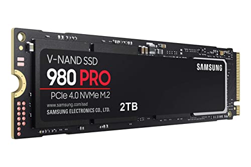 SAMSUNG 980 PRO SSD 2TB PCIe NVMe Gen 4 Gaming M.2 Internal Solid State Drive Memory Card , Maximum Speed, Thermal Control MZ-V8P2T0B/AM