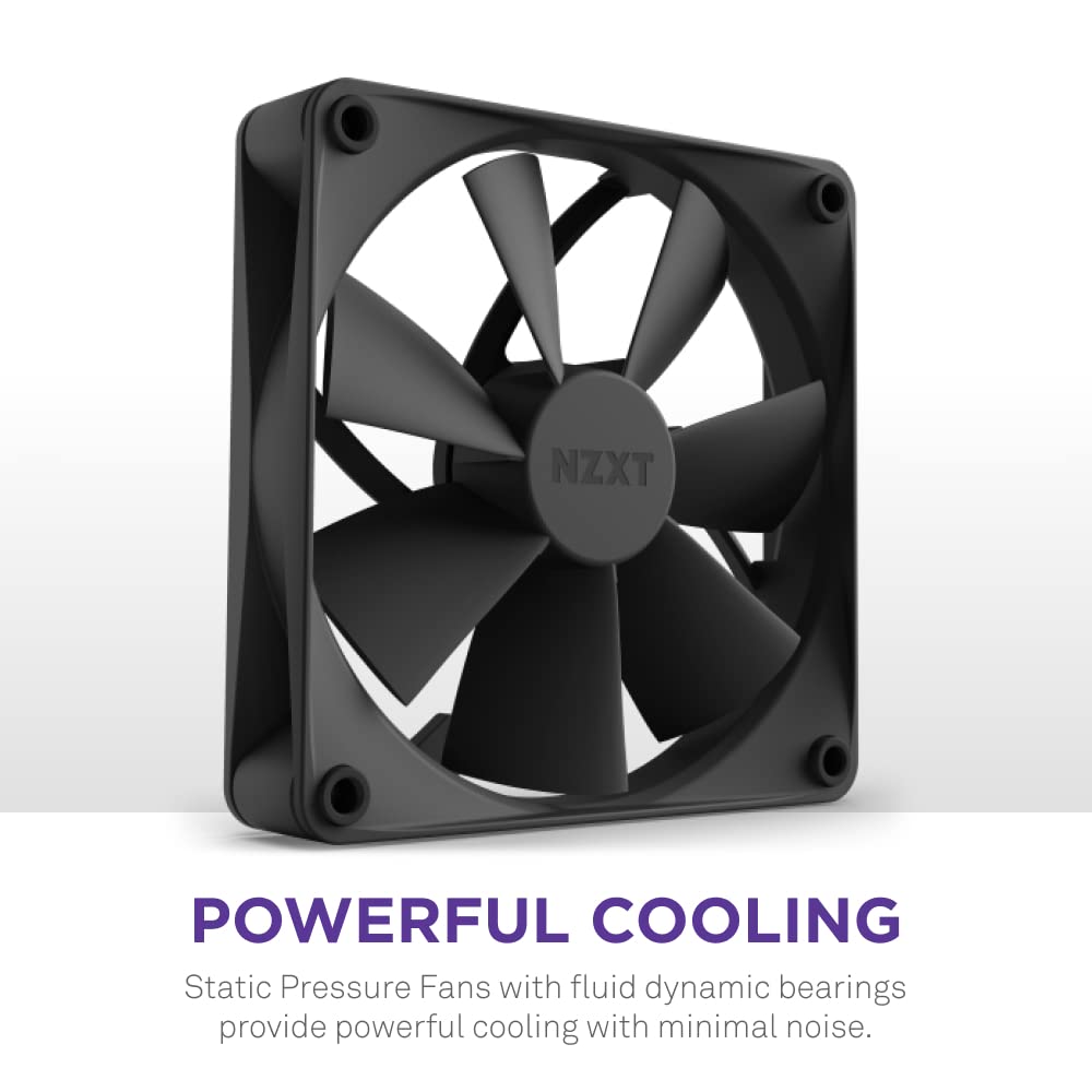 NZXT Kraken 240 - RL-KN-240-B1 - 240mm AIO CPU Liquid Cooler - Customizable 1.54" Square LCD Display for Images, Performance Metrics and More - High-Performance Pump - 2 x F120P Fans - Black