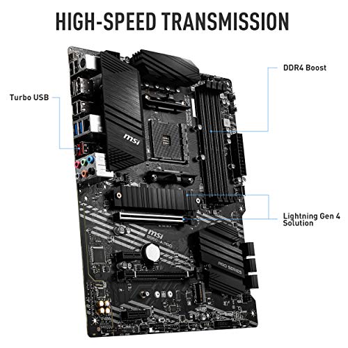 MSI B550-A PRO ProSeries Motherboard (AMD Ryzen 5000, AM4, DDR4, PCIe 4.0, SATA 6Gb/s, M.2, USB 3.2 Gen 2, HDMI/DP, ATX)