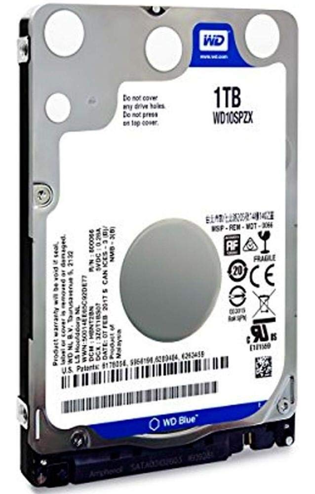 Western Digital 1TB WD Blue Mobile Hard Drive HDD - 5400 RPM, SATA 6 Gb/s, 128 MB Cache, 2.5" - WD10SPZX