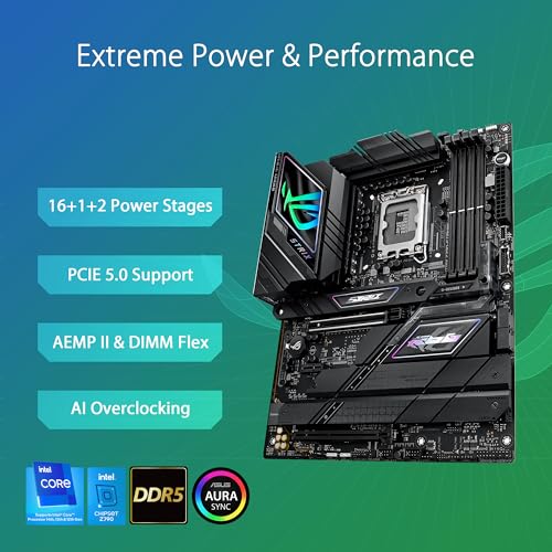 ASUS ROG Strix Z790-F Gaming WiFi II LGA 1700(Intel 14th &13th & 12th Gen) ATX Gaming Motherboard(DDR5,2.5 Gb LAN,5XM.2 Slots,PCIe 5.0 x16,WiFi 7,Front-Panel Connector with PD 3.0 up to 30W)