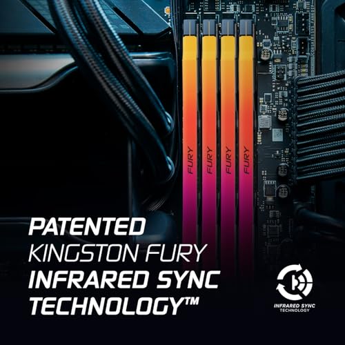 Kingston FURY Renegade RGB 32GB (2x16GB) 6800MT/s DDR5 CL36 DIMM Desktop Memory (Kit of 2) | Intel XMP 3.0 | Infrared Sync Technology | Overclocking Stability | KF568C36RSAK2-32