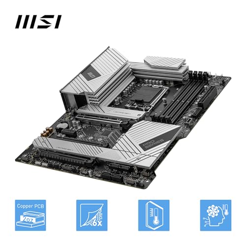 MSI PRO Z790-A MAX WiFi ProSeries Motherboard (Supports 12th/13th/14th Gen Intel Processors, LGA 1700, DDR5, PCIe 5.0, M.2, SATA 6G, 2.5Gbps LAN, USB 3.2 Gen2, Wi-Fi 7, Bluetooth 5.4, ATX)