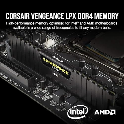 Corsair VENGEANCE LPX DDR4 RAM 32GB (2x16GB) 3200MHz CL16 Intel XMP 2.0 Computer Memory - Black (CMK32GX4M2E3200C16)