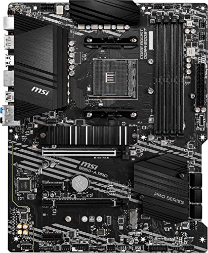 MSI B550-A PRO ProSeries Motherboard (AMD Ryzen 5000, AM4, DDR4, PCIe 4.0, SATA 6Gb/s, M.2, USB 3.2 Gen 2, HDMI/DP, ATX)