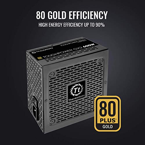 Thermaltake Toughpower GX2 80+ Gold 600W SLI/Crossfire Ready Continuous Power ATX 12V V2.4/EPS V2.92 Non Modular Power Supply 5 Year Warranty PS-TPD-0600NNFAGU-2