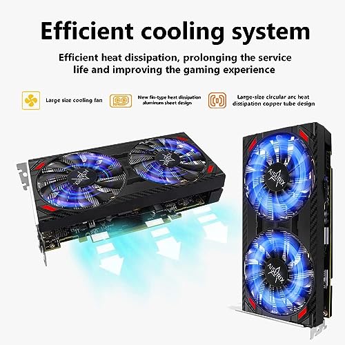 AISURIX RX 5500 XT 8gb GDDR6 Graphics Card,128 Bit, 2XDP, HDMI, PCI Express 4.0X8, 8pin with Fan Intelligent System,Gaming PC Computer Video Cards with 2X DisplayPort +1X HDMI (Style 2)