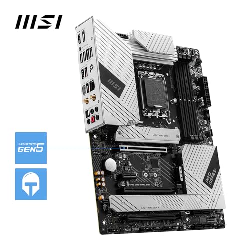 MSI PRO Z790-A MAX WiFi ProSeries Motherboard (Supports 12th/13th/14th Gen Intel Processors, LGA 1700, DDR5, PCIe 5.0, M.2, SATA 6G, 2.5Gbps LAN, USB 3.2 Gen2, Wi-Fi 7, Bluetooth 5.4, ATX)