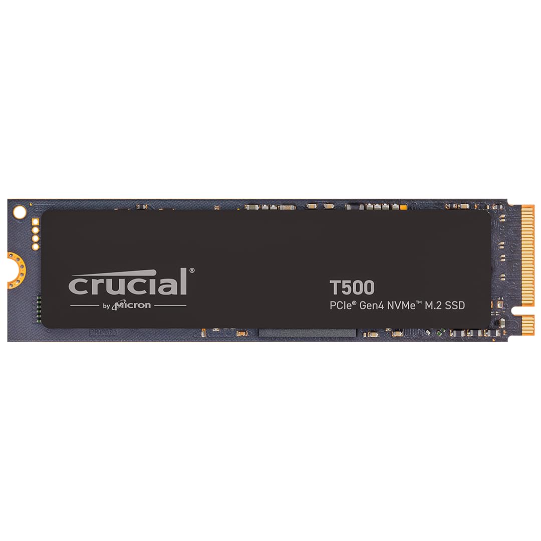 Crucial T500 1TB Gen4 NVMe M.2 Internal Gaming SSD, Up to 7300MB/s, Laptop & Desktop Compatible + 1mo Adobe CC All Apps - CT1000T500SSD8