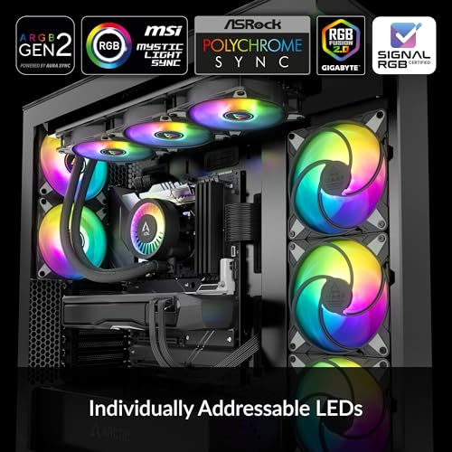 ARCTIC Liquid Freezer III 360 A-RGB - Water Cooling PC, CPU AIO Water Cooler, Intel & AMD Compatible, efficient PWM-Controlled Pump, Fan: 200-1800 RPM, LGA1851 and LGA1700 Contact Frame - Black