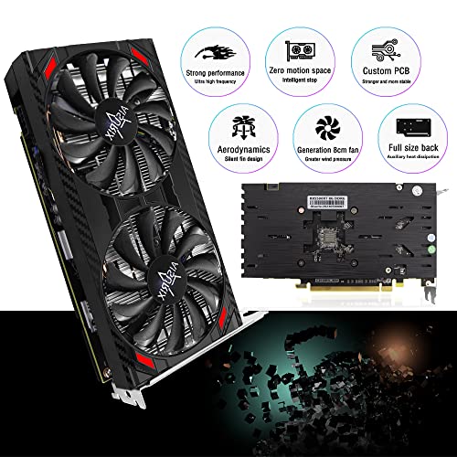 AISURIX RX 5500 XT 8gb GDDR6 Graphics Card,128 Bit, 2XDP, HDMI, PCI Express 4.0X8, 8pin with Fan Intelligent System,Gaming PC Computer Video Cards with 2X DisplayPort +1X HDMI (Style 2)