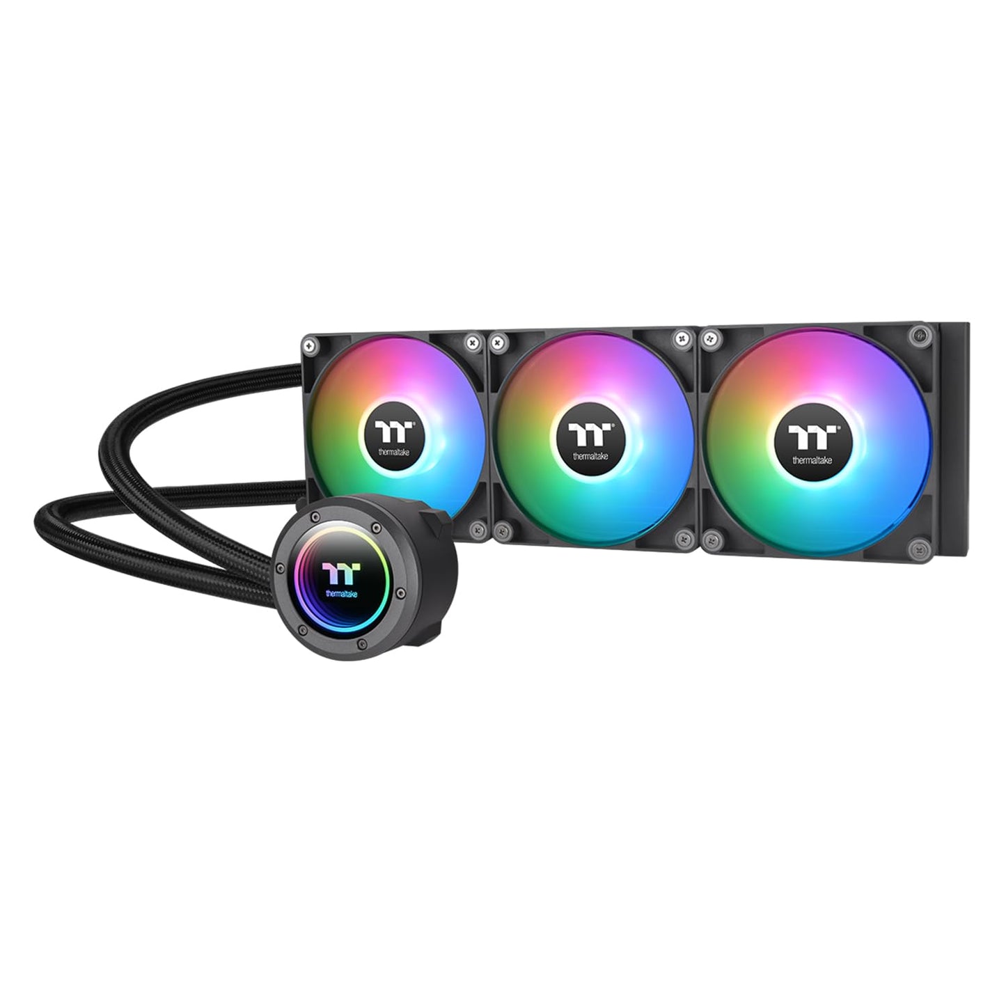 Thermaltake TH360 ARGB Sync V2 CPU Liquid Cooler/AlO Liquid Cooling/Fan 120mm*3/PWM 500~2000 RPM/Mirror Waterblock/MB ARGB Sync Control, CL-W362-PL12SW-A,Black