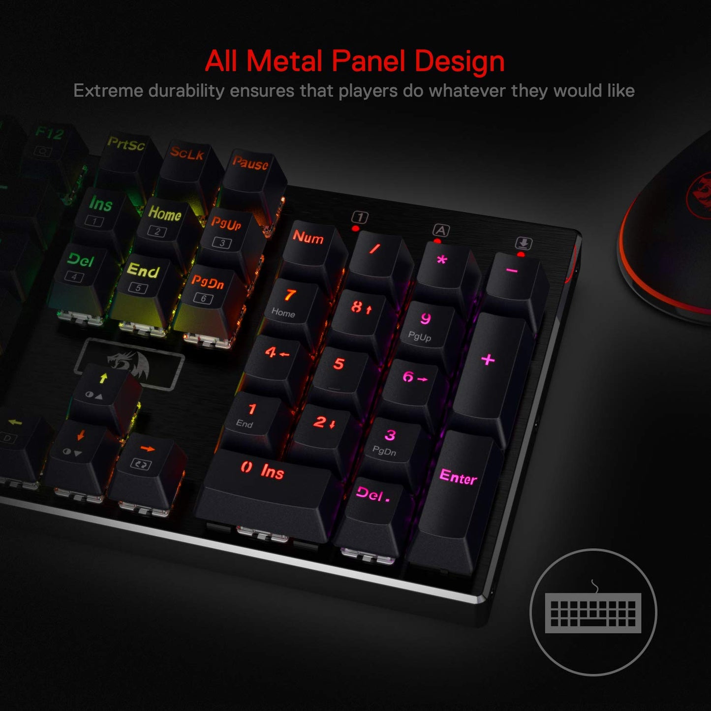 Redragon K556 RGB LED Backlit Wired Mechanical Gaming Keyboard, 104 Keys Hot-Swap Mechanical Keyboard w/Aluminum Base, Upgraded Socket and Noise Absorbing Foams, Soft Tactile Brown Switch