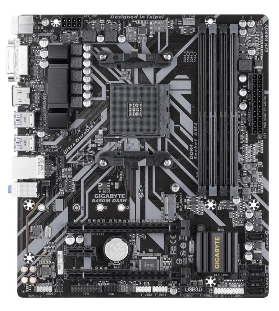 Gigabyte B450M DS3H WiFi (AM4//AMD/B450/mATX/SATA 6GB/s/USB 3.1/HDMI/Wifi/DDR4/Motherboard)