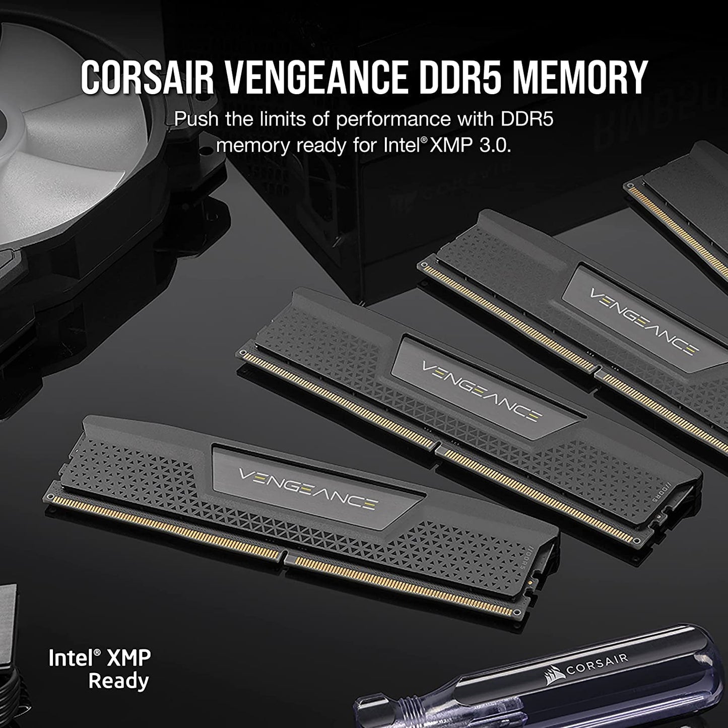 CORSAIR VENGEANCE DDR5 RAM 64GB (2x32GB) 5200MHz CL40 Intel XMP iCUE Compatible Computer Memory - Black (CMK64GX5M2B5200C40)