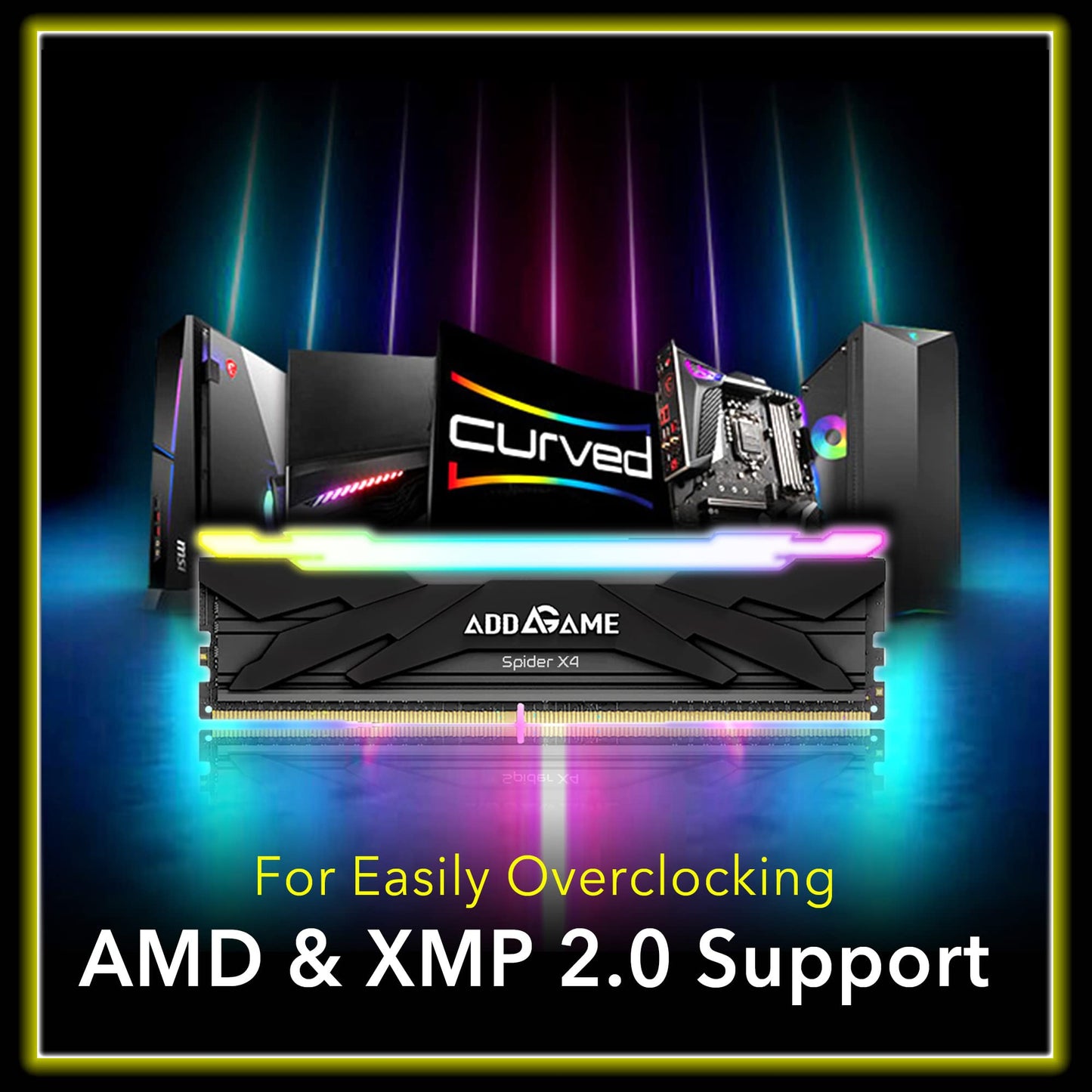 addlink AddGame Spider X4 RGB 32GB (16GBx2) Gaming DDR4 3200MHz with Heatsink 288-Pin C16 UDIMM Dual Channel for Desktop Memory Kit