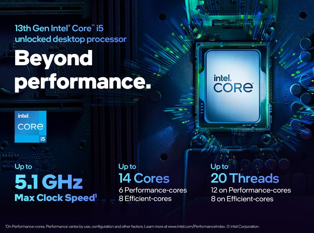 Intel Core i5-13600K Desktop Processor 14 (6 P-cores + 8 E-cores) with Integrated Graphics - Unlocked