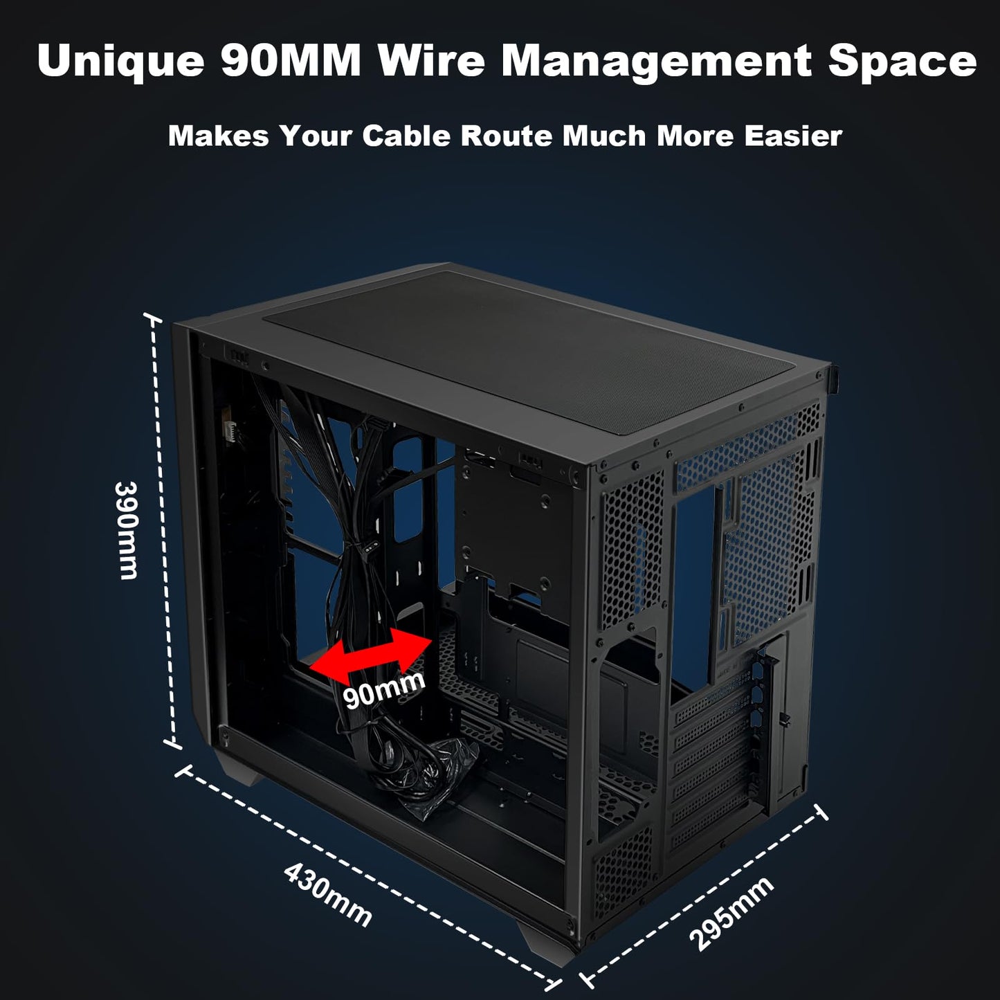 SZSKYING ATX Mid-Tower PC Gaming Case with 9pcs ARGB Fans Control Remote, 360mm Radiator Support, Tempered Glass Front/Side Panel Mid Tower ATX Computer Case