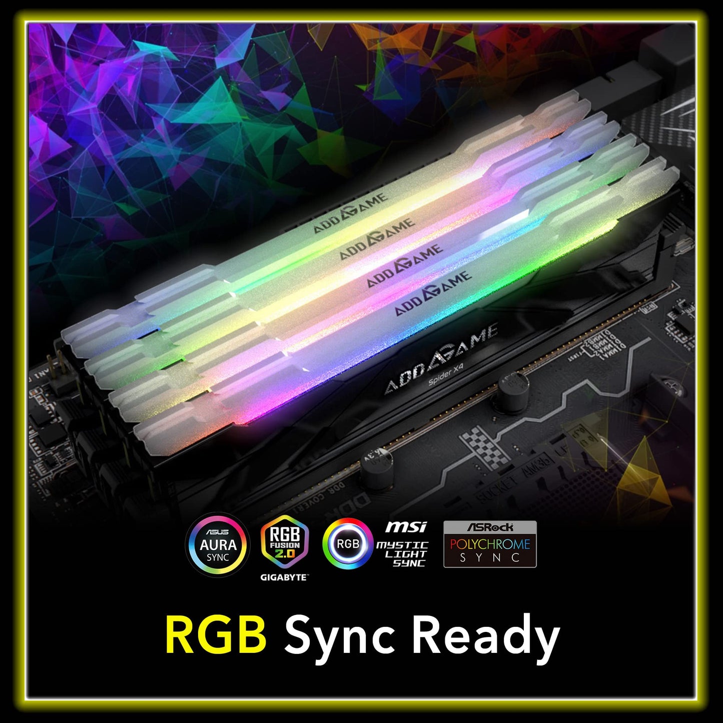 addlink AddGame Spider X4 RGB 32GB (16GBx2) Gaming DDR4 3200MHz with Heatsink 288-Pin C16 UDIMM Dual Channel for Desktop Memory Kit