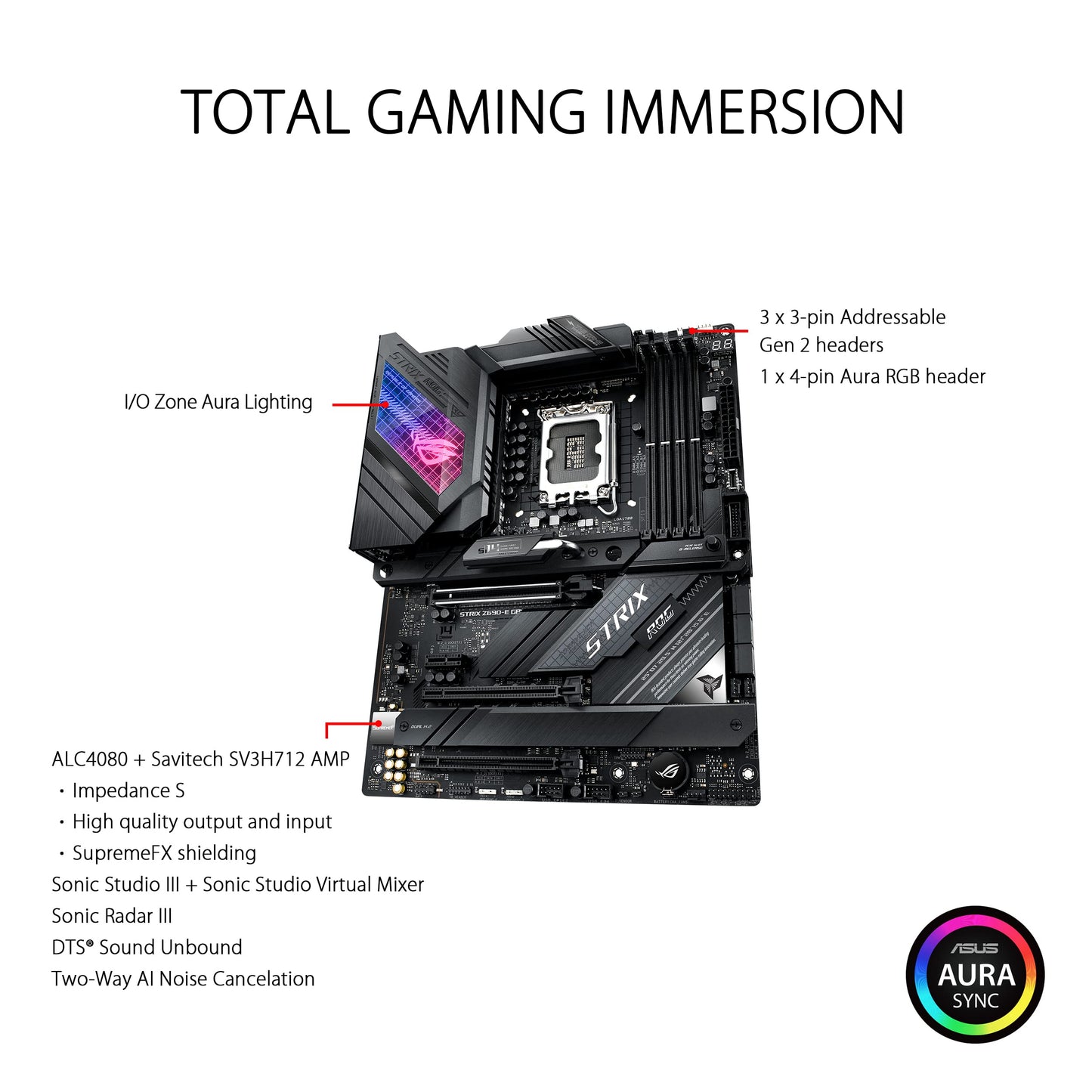 ASUS ROG Strix Z690-E Gaming WiFi 6E LGA 1700(Intel 12th Gen)ATX motherboard(PCIe 5.0,DDR5,2.5 Gb LAN,Thunderbolt 4,5xM.2,1xPCIe 5.0 M.2,ROG Hyper M.2 Card,Front panel USB 3.2 Gen 2x2 Type-C)