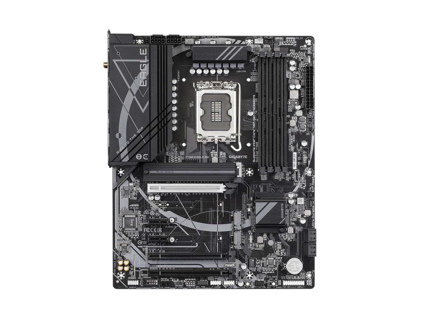 GIGABYTE Z790 Eagle AX LGA 1700 Intel Z790 ATX Motherboard with DDR5, M.2, PCIe 5.0, USB 3.2 Gen2X2 Type-C, Intel Wi-Fi 6E, 2.5GbE LAN, Q-Flash Plus, EZ-Latch