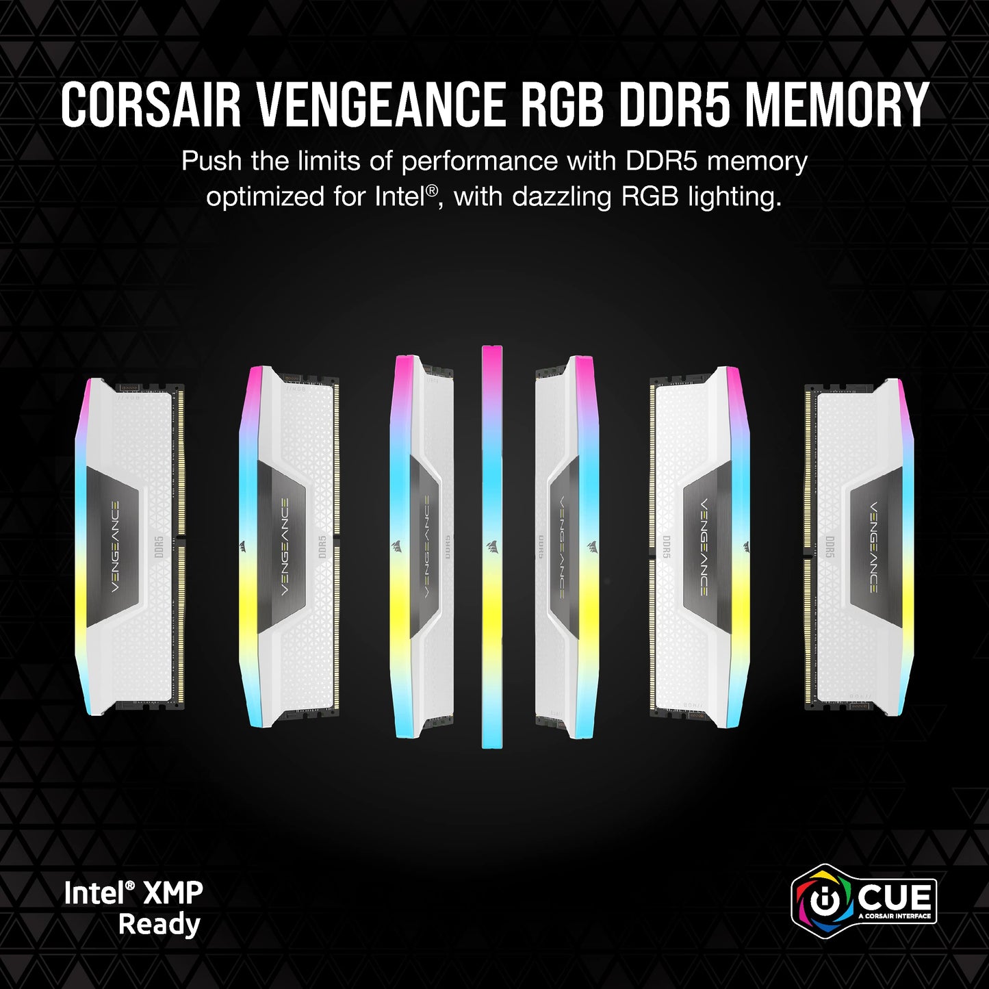 CORSAIR VENGEANCE RGB DDR5 RAM 32GB (2x16GB) 6000MHz CL36 Intel XMP iCUE Compatible Computer Memory - White (CMH32GX5M2D6000C36W)