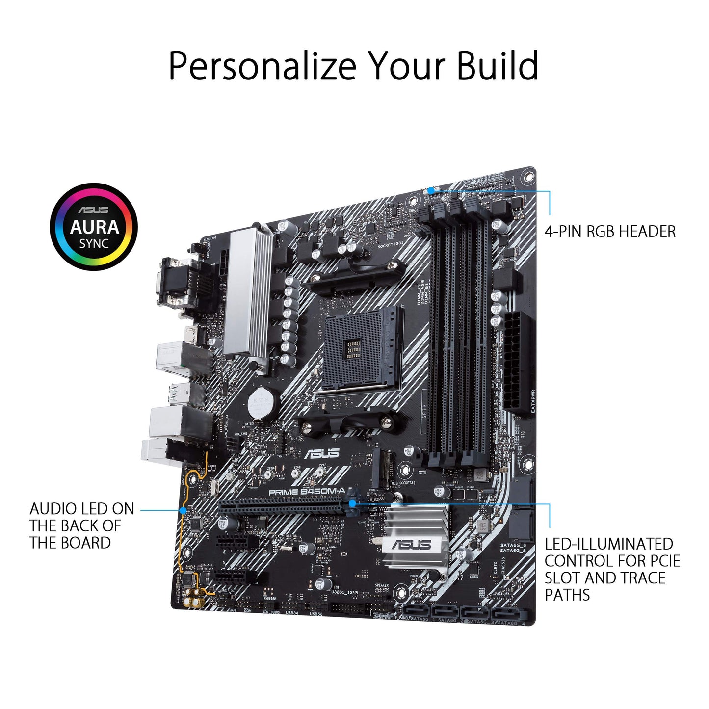 ASUS Prime B450M-A II AMD AM4 (Ryzen 5000, 3rd/2nd/1st Gen Ryzen Micro ATX Motherboard (128GB DDR4, 4400 O.C.), NVMe, HDMI 2.0b/DVI/D-Sub, USB 3.2 2, BIOS Flashback, and Aura Sync)